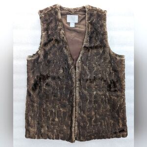 KENAR brown faux fur vest women's size Medium